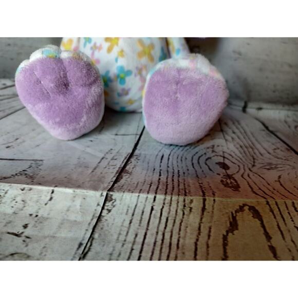 GANZ SPRING MEADOW BUNNY RABBIT EASTER Plush Blue Yellow Purple FLOWERS - Picture 4 of 7